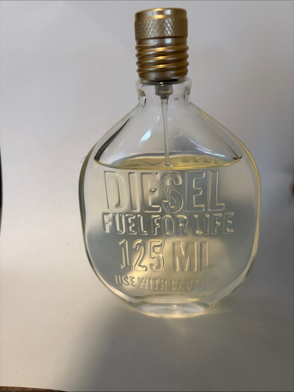 Diesel Clear Glass Fragrance Bottle with Gold Cap